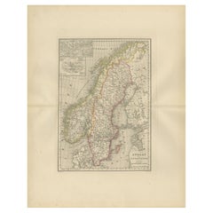 Map of Sweden and Norway with Inset of Stockholm, Leiden 1876