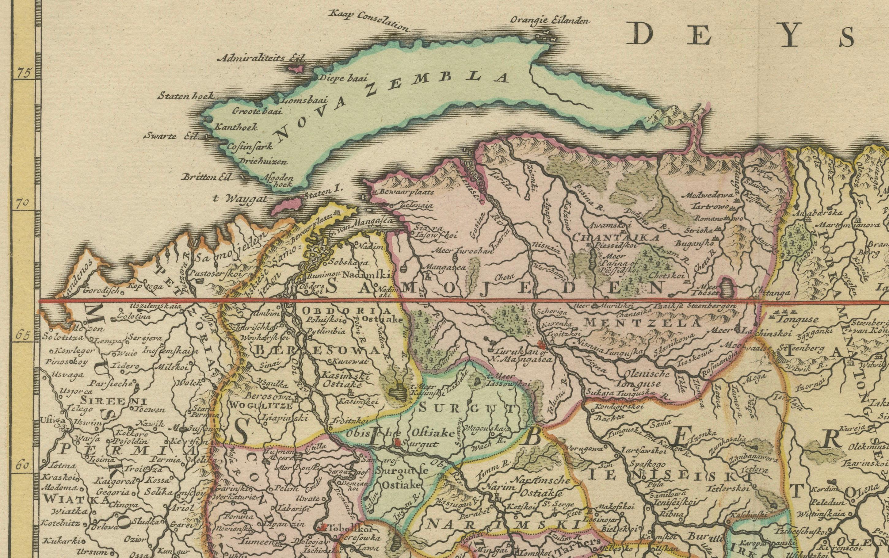 Map of Tartary by Isaak Tirion: Detailed Cartography of Northern Asia, ca.1740 For Sale 4