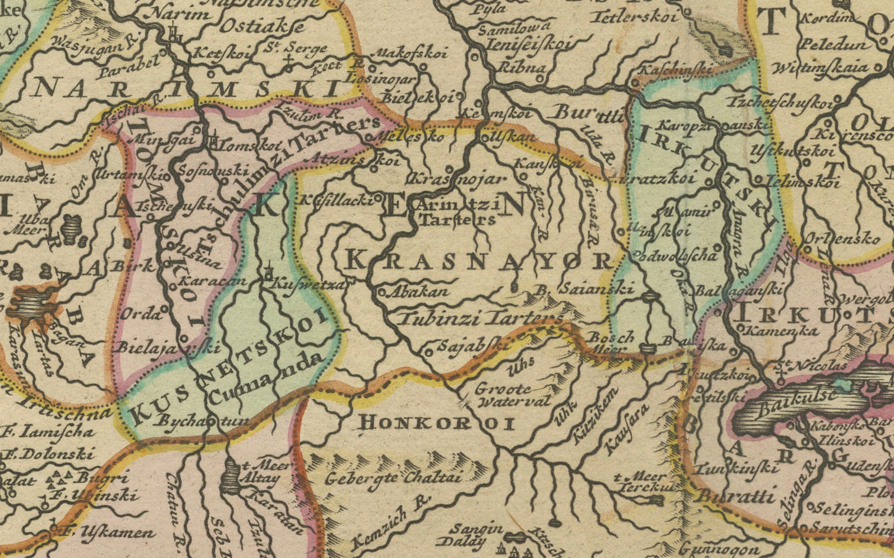 Engraved Map of Tartary by Isaak Tirion: Detailed Cartography of Northern Asia, ca.1740 For Sale