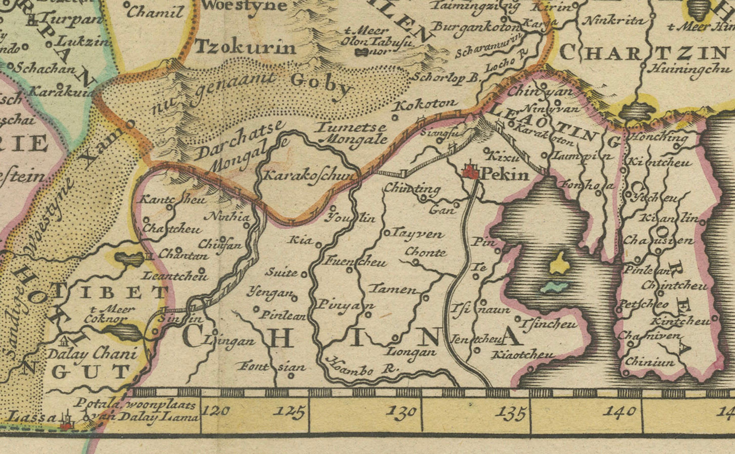 Map of Tartary by Isaak Tirion: Detailed Cartography of Northern Asia, ca.1740 For Sale 1