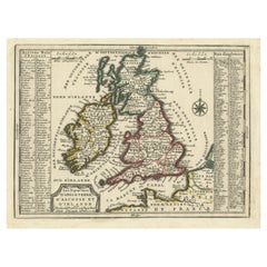 Mappa delle isole britanniche con i re storici, 1719