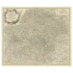 Mappa del Circolo della Franconia, Germania Bamberg, Wurtzburg e Norimberga, 1757