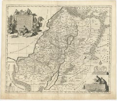 Map of the Holy Land Divided into 12 Tribes, the Travels of Jesus Christ, 1700