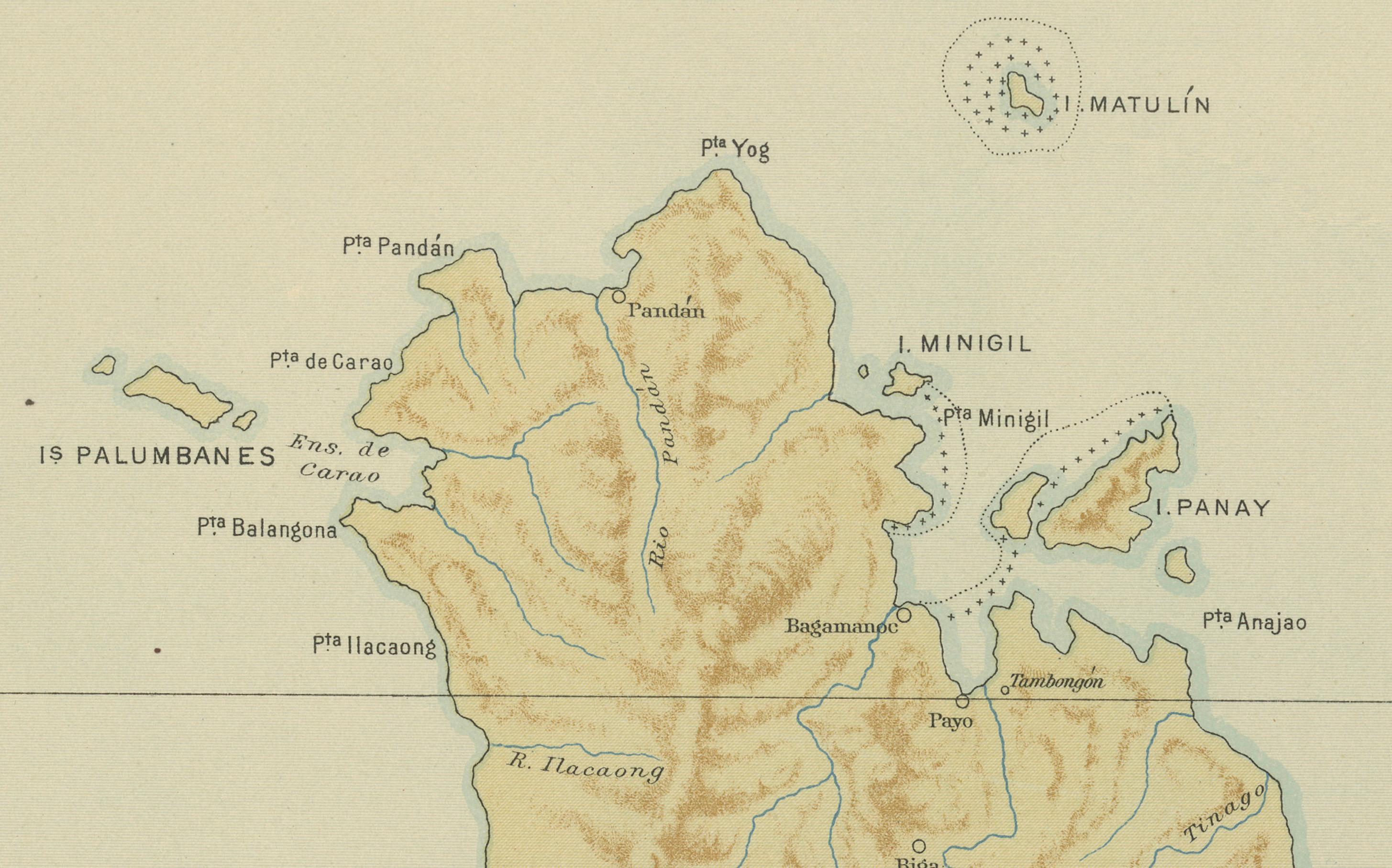 Title: Map of the Island of Catanduanes – Observatorio de Manila, 1899

Description:
This chromolithographed map titled “Islas Filipinas – Isla de Catanduanes” was published in 1899 under the supervision of Rev. José Algué, S.J., Director of the