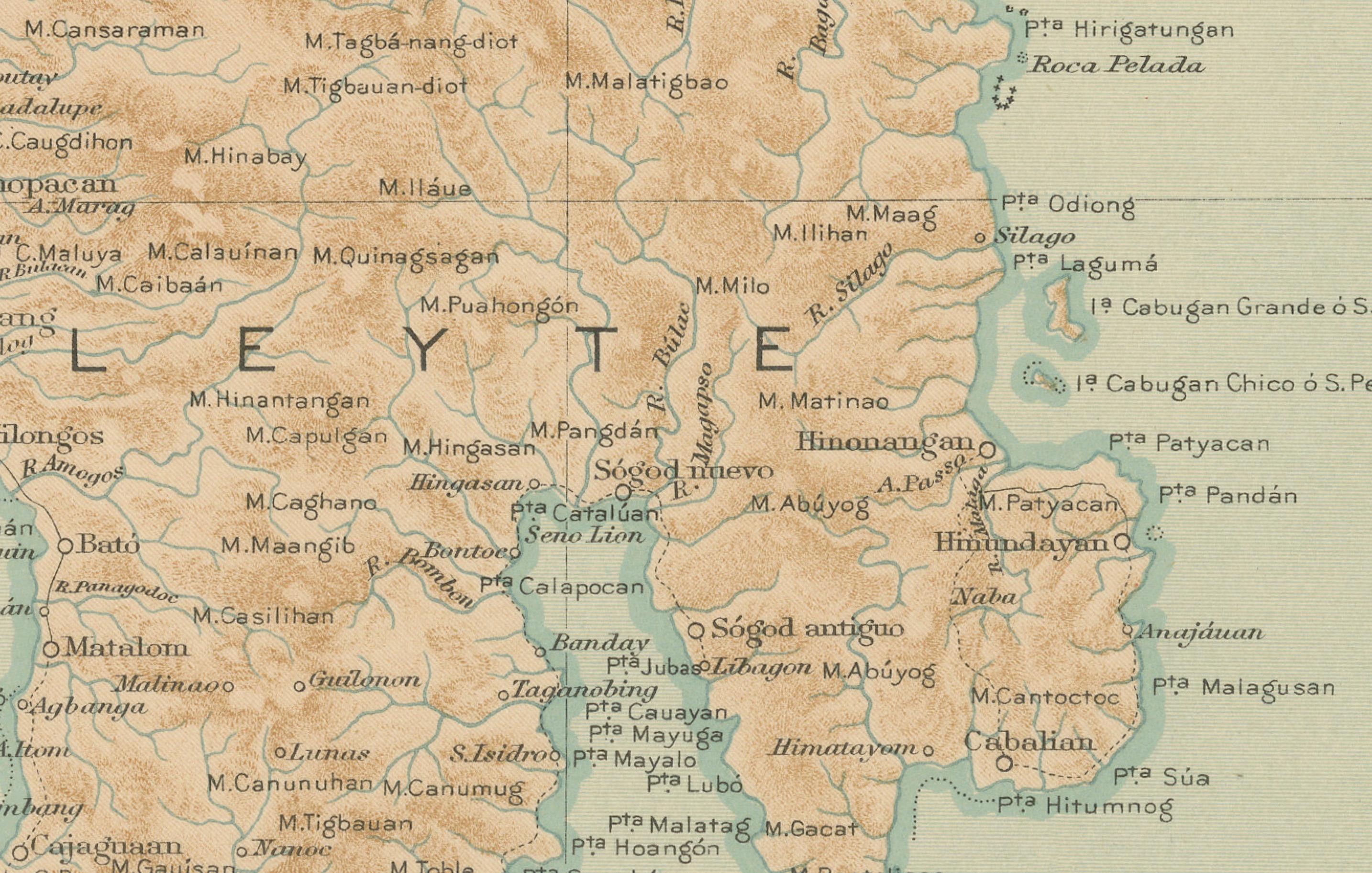 Map of the Island of Leyte – Observatorio de Manila, 1899 For Sale 2