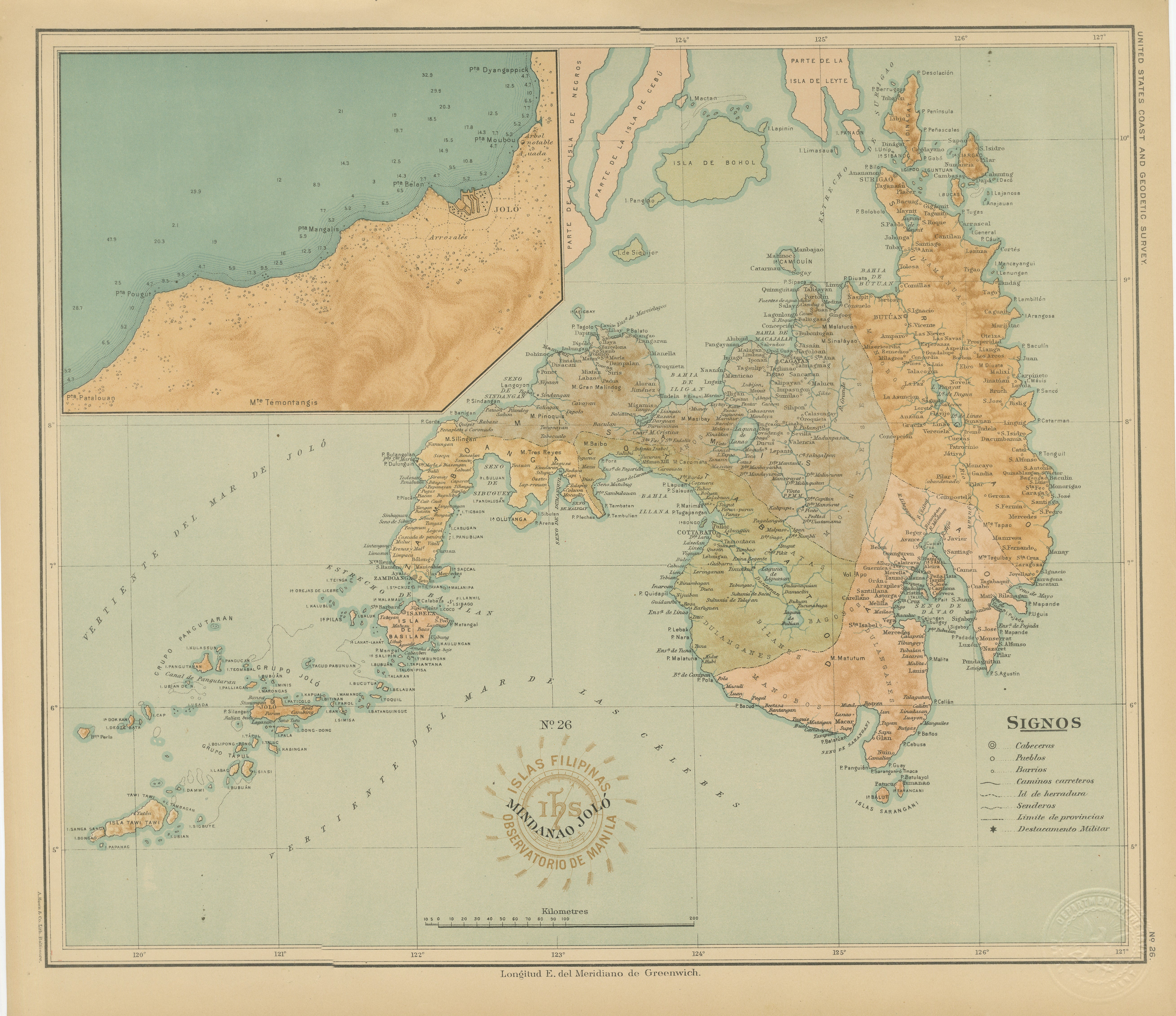 Map of the Island of Mindanao and the Sulu Archipelago – 1899