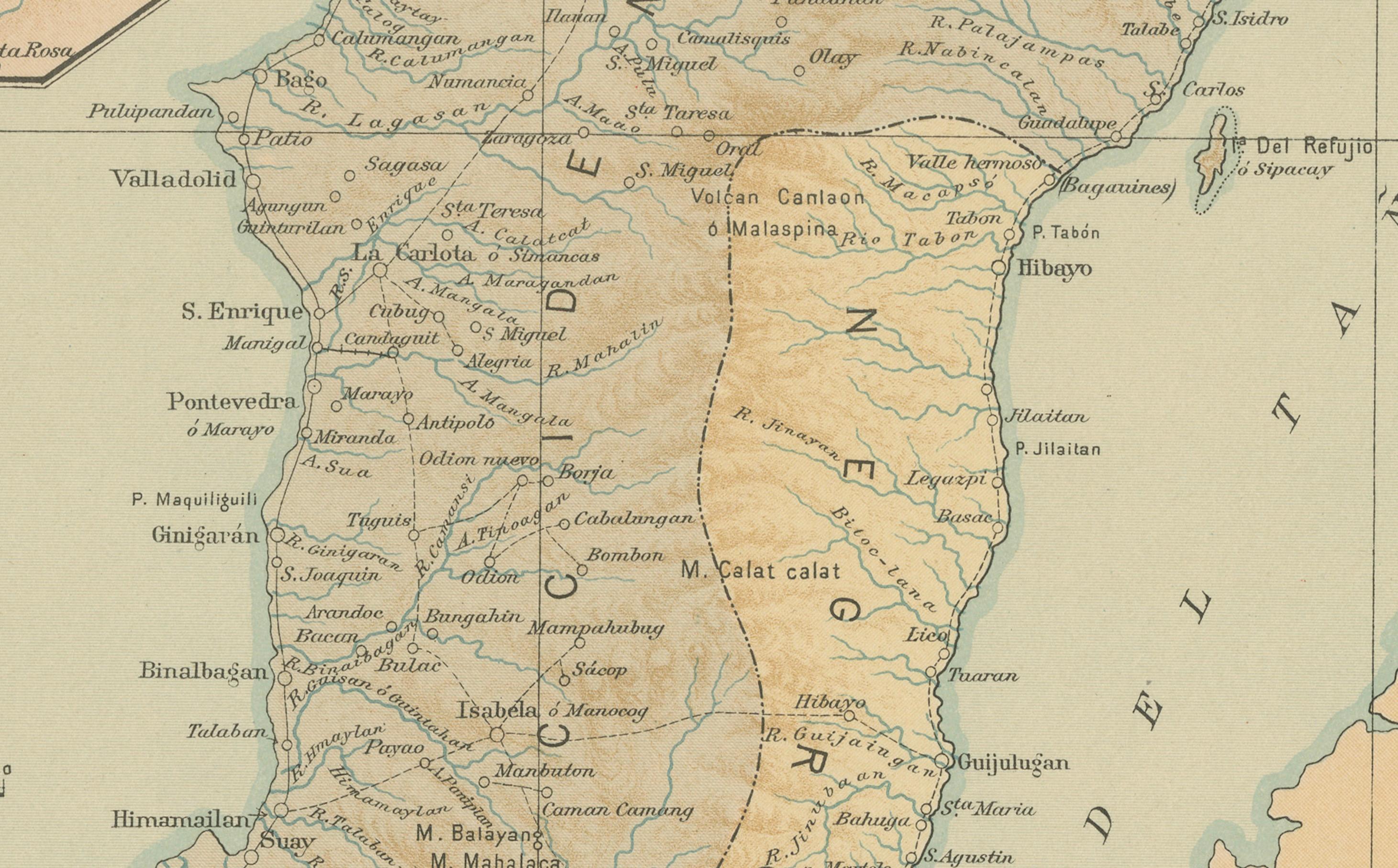 Late 19th Century Map of the Island of Negros – Observatorio de Manila, 1899 For Sale