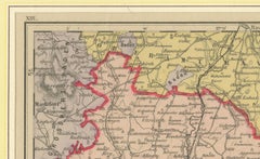Map of the Kingdom of Württemberg, Oberamt Tettnang in Germany, circa 1885