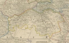 Map of the Netherlands with Insets of Amsterdam and Arnhem, Leiden 1876