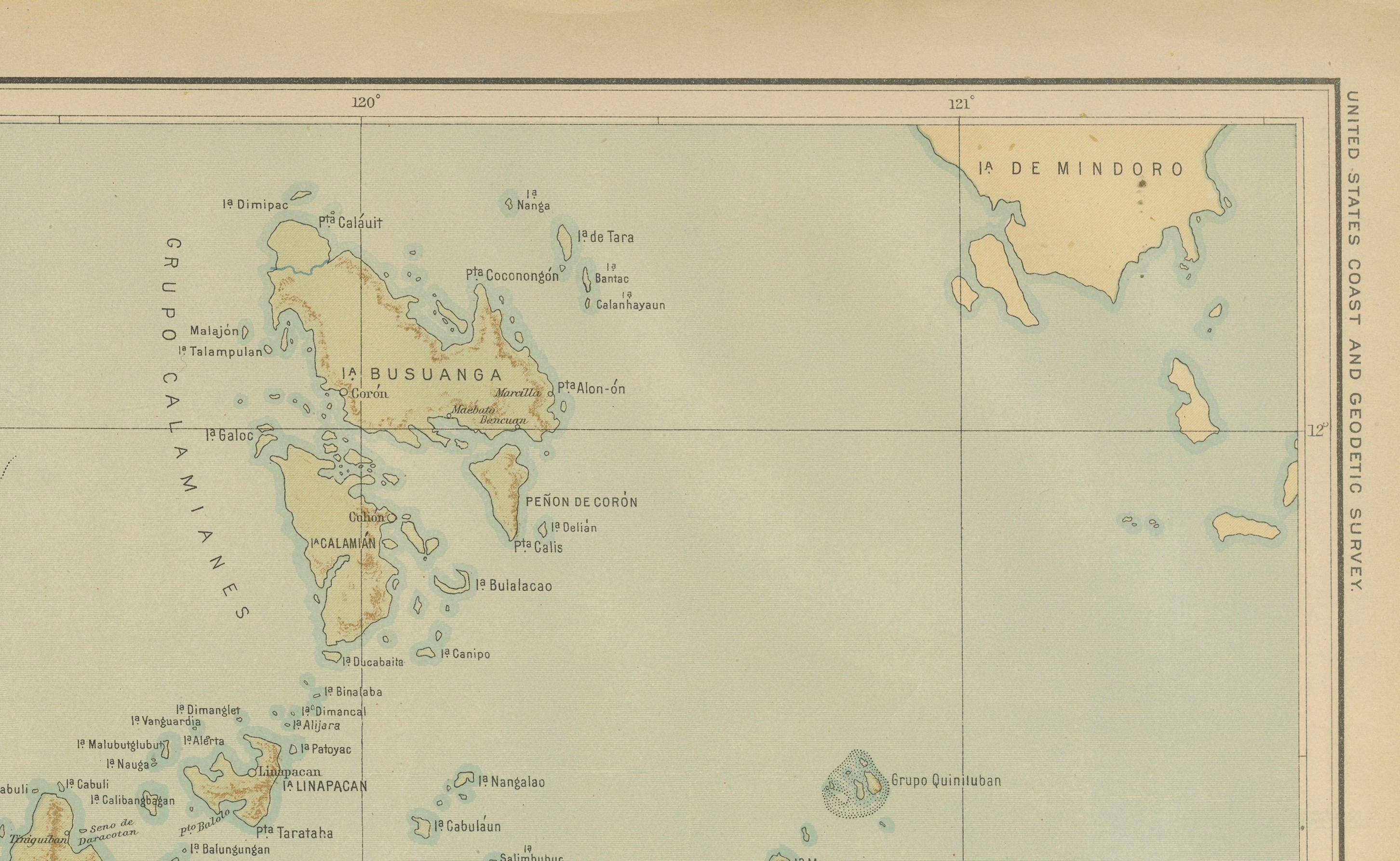 Map of the Northern Part of Palawan – Observatorio de Manila, 1899 For Sale 1