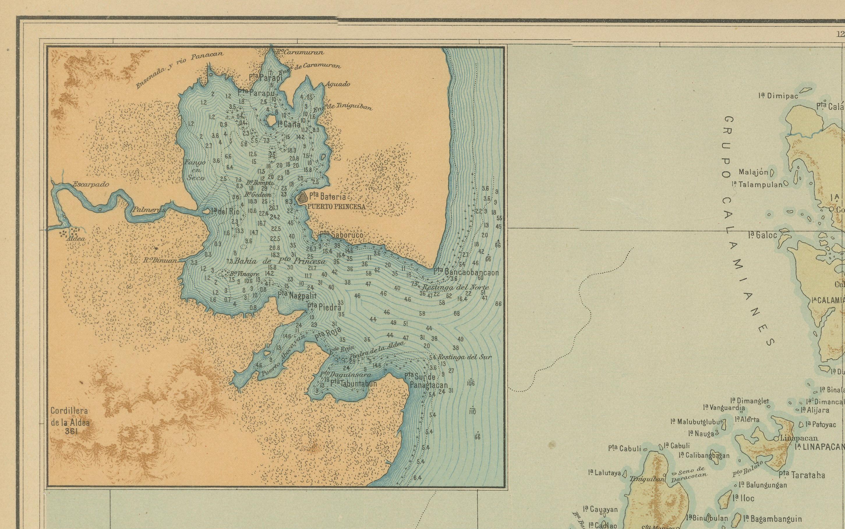 Map of the Northern Part of Palawan – Observatorio de Manila, 1899 For Sale 2