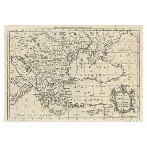 Map of the Ottoman Empire in Europe, incl. the Balkans, Greece & Turkey, c.1760