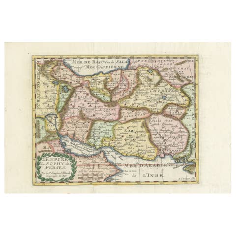 Map of the Persian Empire by Nicolas Sanson, Hand-colored, circa 1683