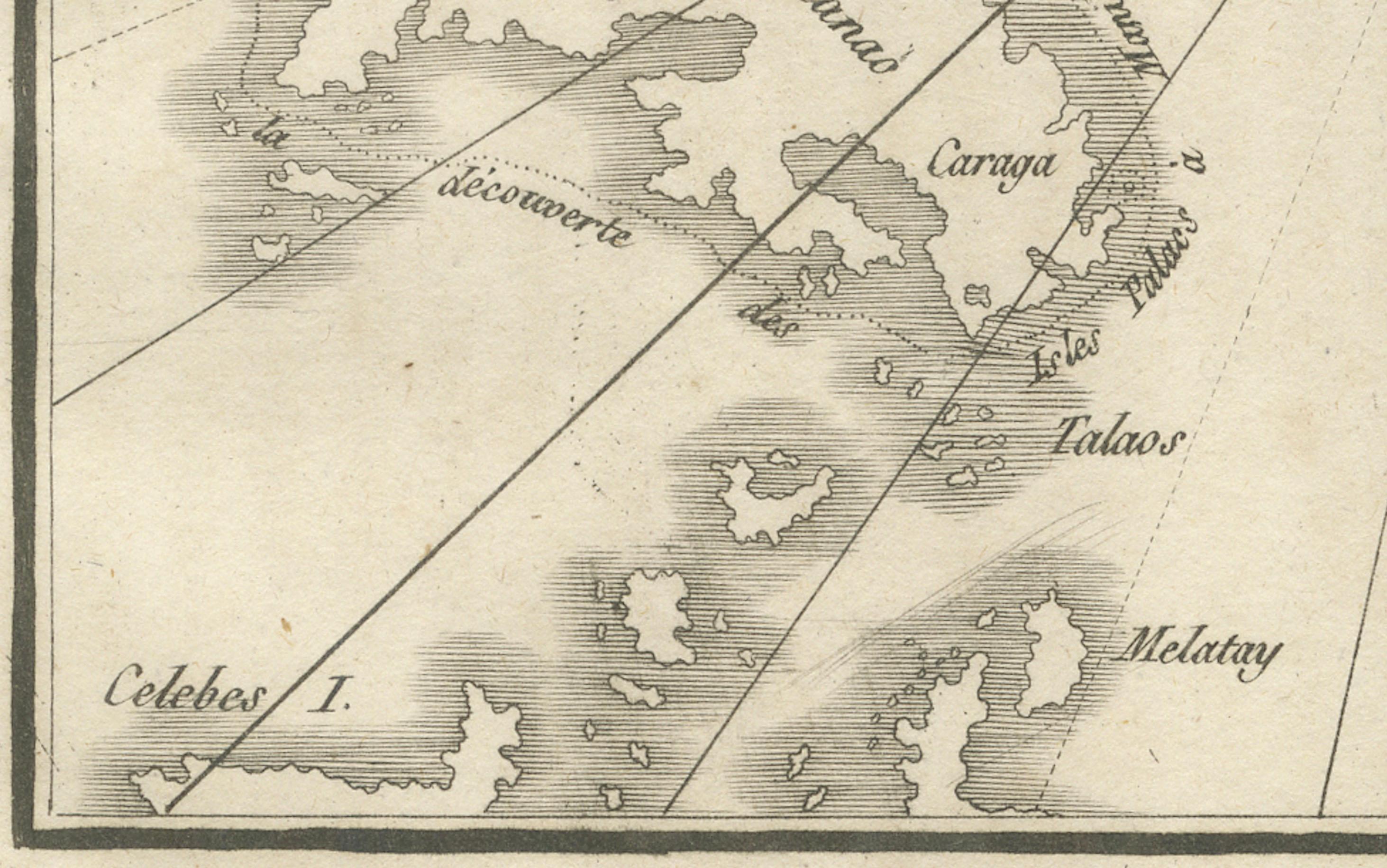 Inciso Mappa delle Filippine e delle Isole Palau - Incisione francese antica, 1790 ca. in vendita
