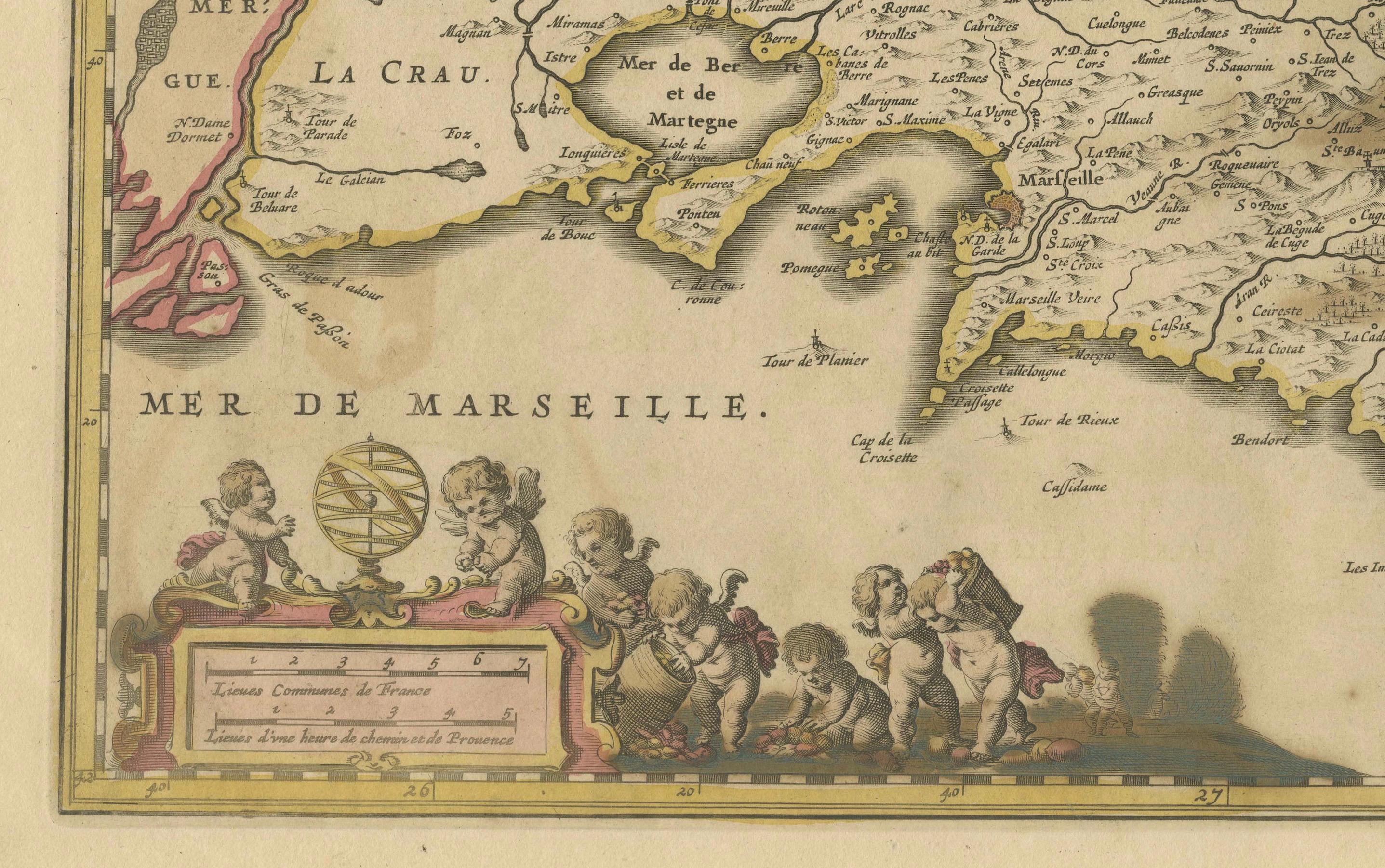Title: Provence Map - Hand-Colored 17th-Century Engraving by Frederik De Wit c. 1688

Description: This captivating map, 
