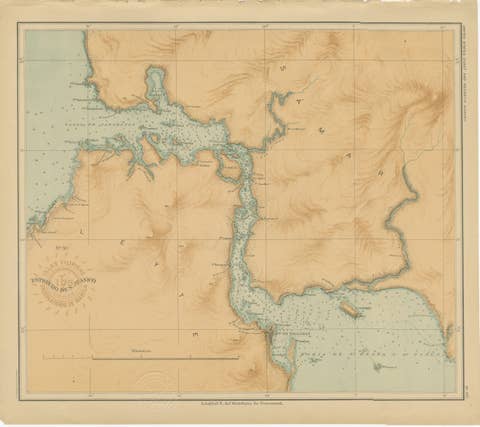 Map of the San Juanico Strait between Leyte and Samar – 1899
