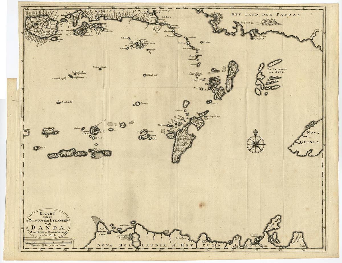 Map of the Southeastern Part of the Banda Islands, Incl Northern Australia, 1726