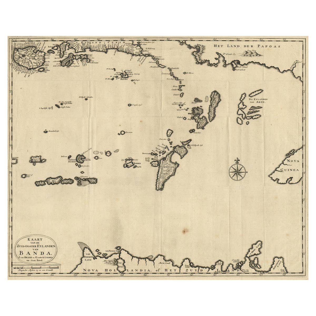 Map of the Southeastern Part of the Banda Islands, Incl Northern Australia, 1726