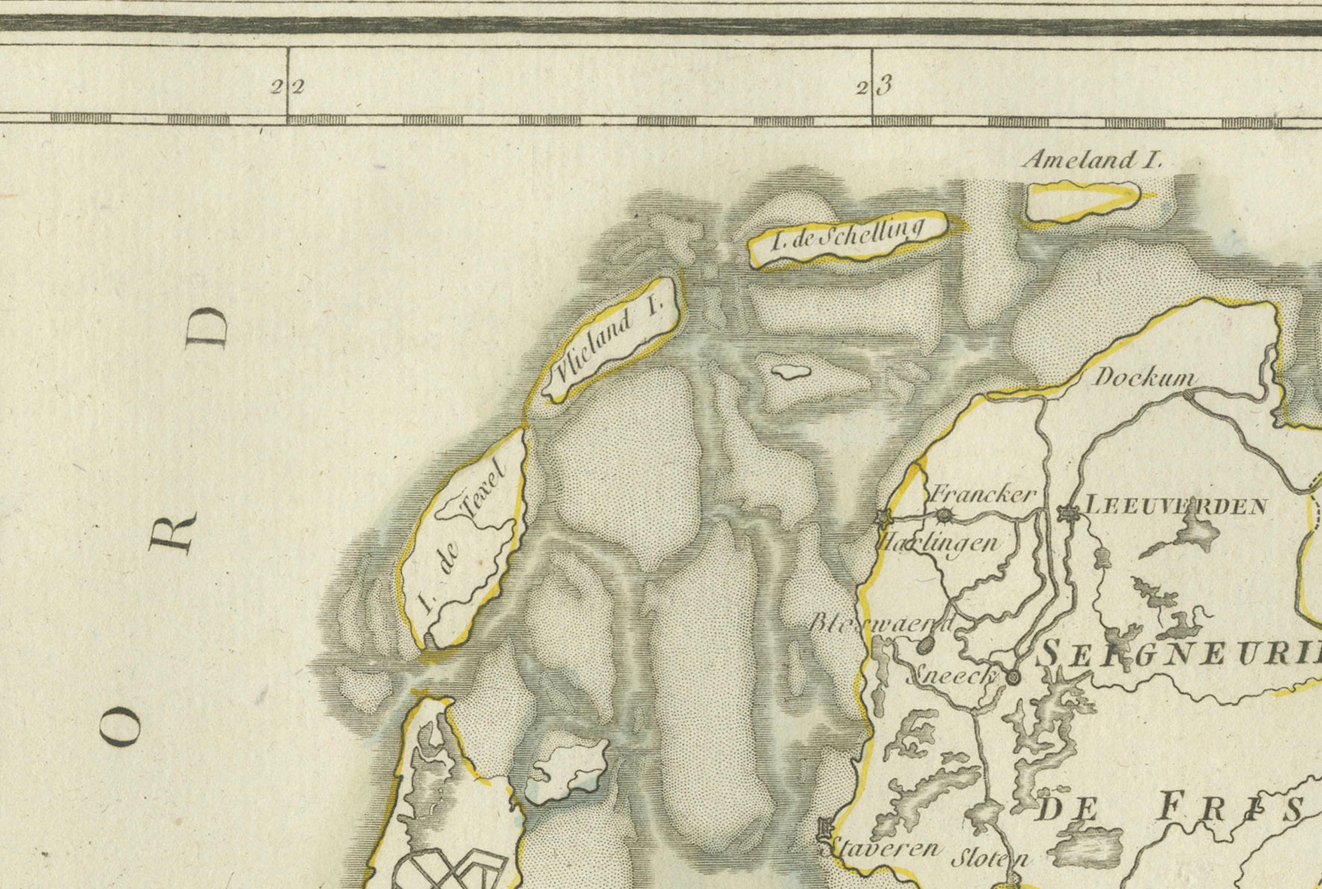 Paper Map of the United Provinces & Low Countries: Early 19th Century - 1802 For Sale