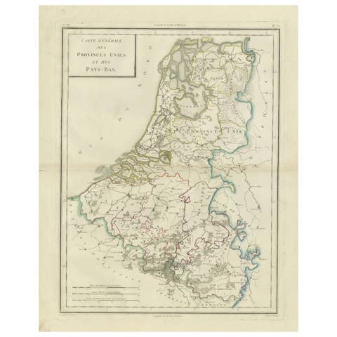 Map of the United Provinces & Low Countries: Early 19th Century - 1802