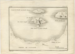 Map of the Volcano Islands of Santorini – Antique Engraving by Portier, ca.1790