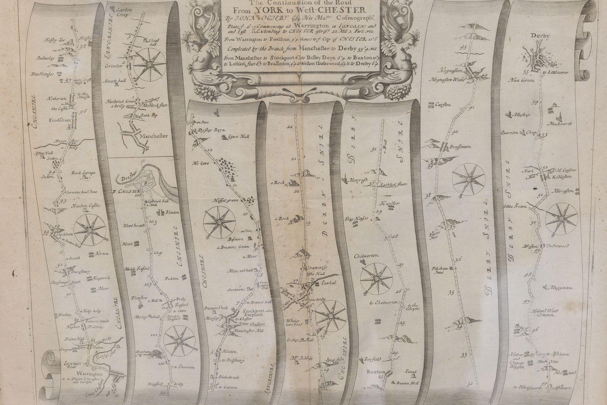 Map of the York to Weft-Chester Road In Fair Condition For Sale In London, England