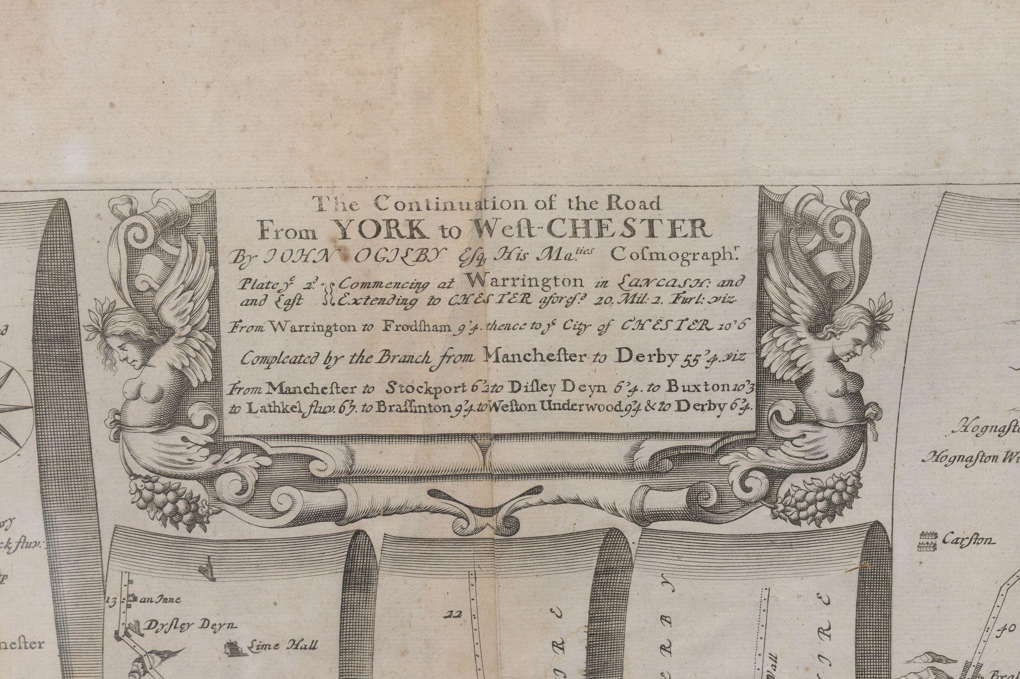 Early 18th Century Map of the York to Weft-Chester Road For Sale