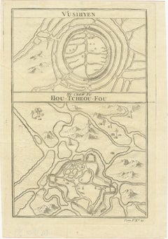 Map of Vusihyen, Hu Chew Fu and Hou-Tcheou-Fou, Historical Chinese Cities, 1754