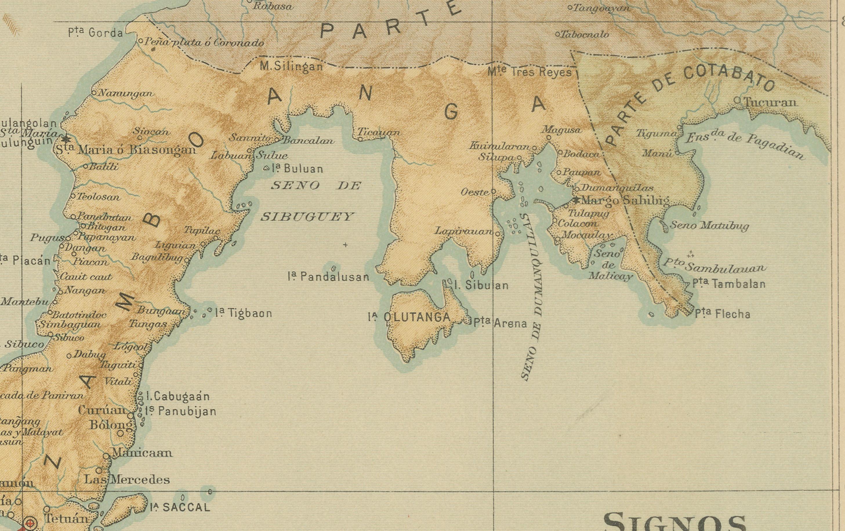 Map of Western Mindanao and the Sulu Archipelago – Observatorio de Manila, 1899 For Sale 1