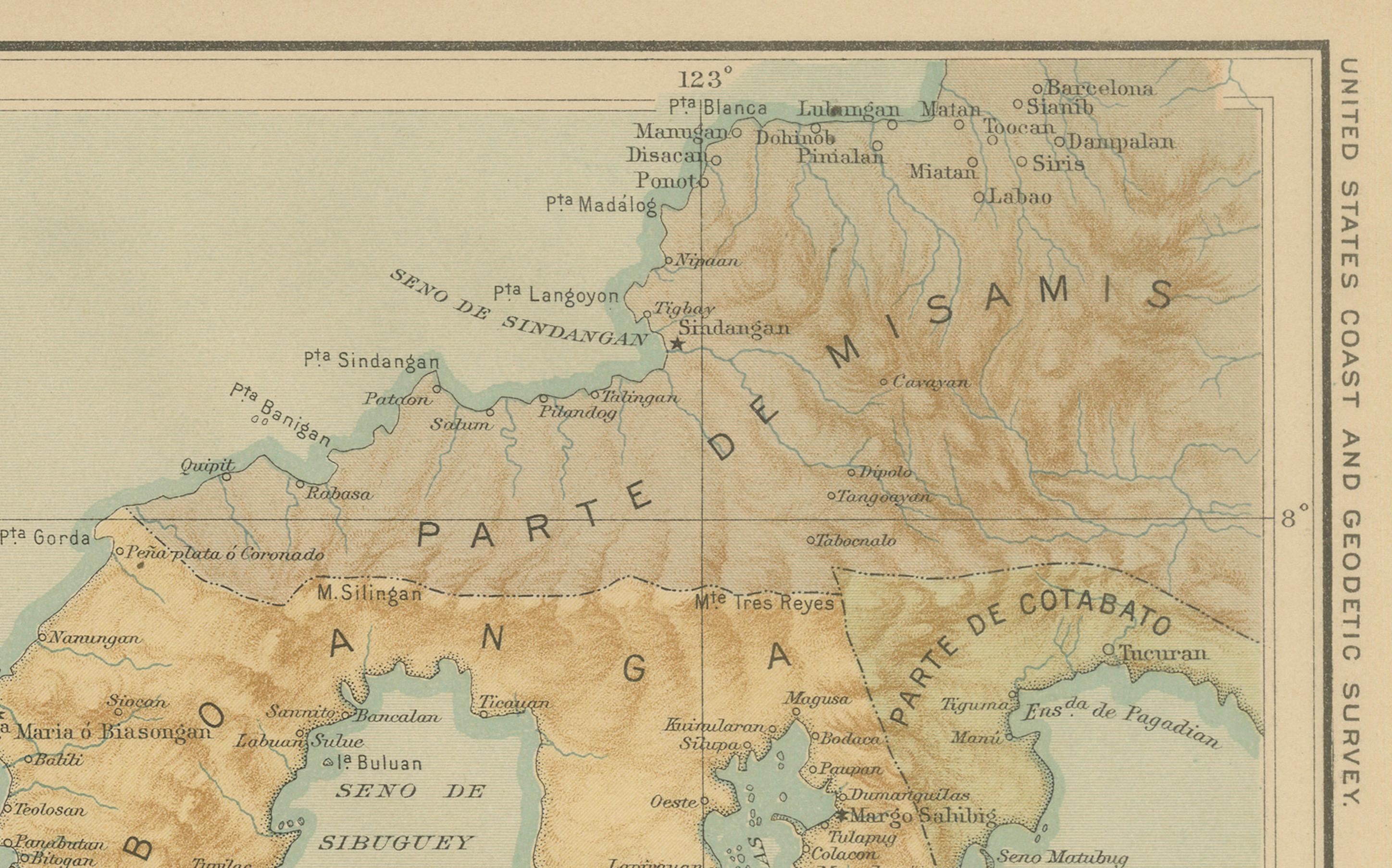 Map of Western Mindanao and the Sulu Archipelago – Observatorio de Manila, 1899 For Sale 2