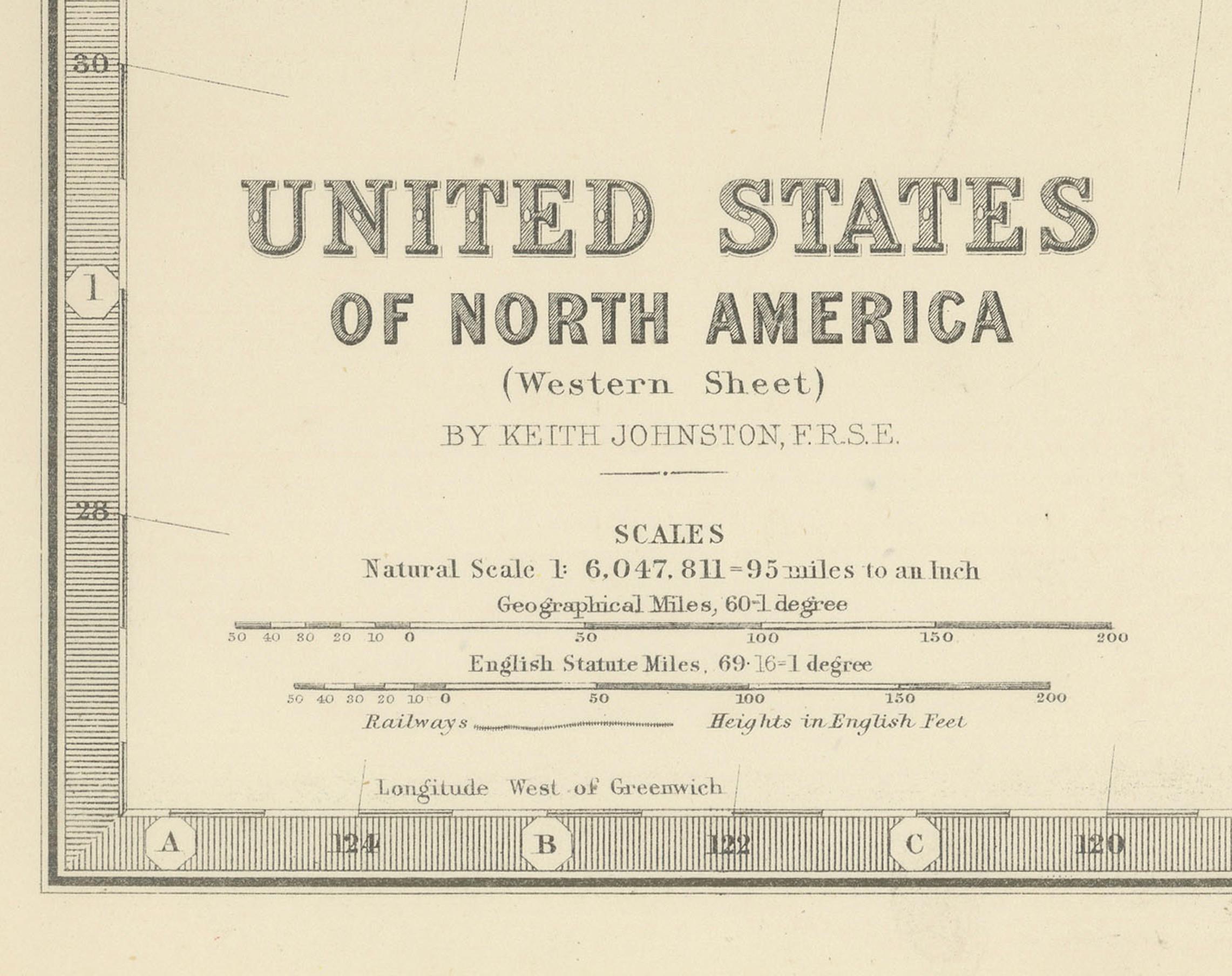 Carte de l'ouest des États-Unis 1903 - Chemins de fer, frontières des États et terrain en vente 5