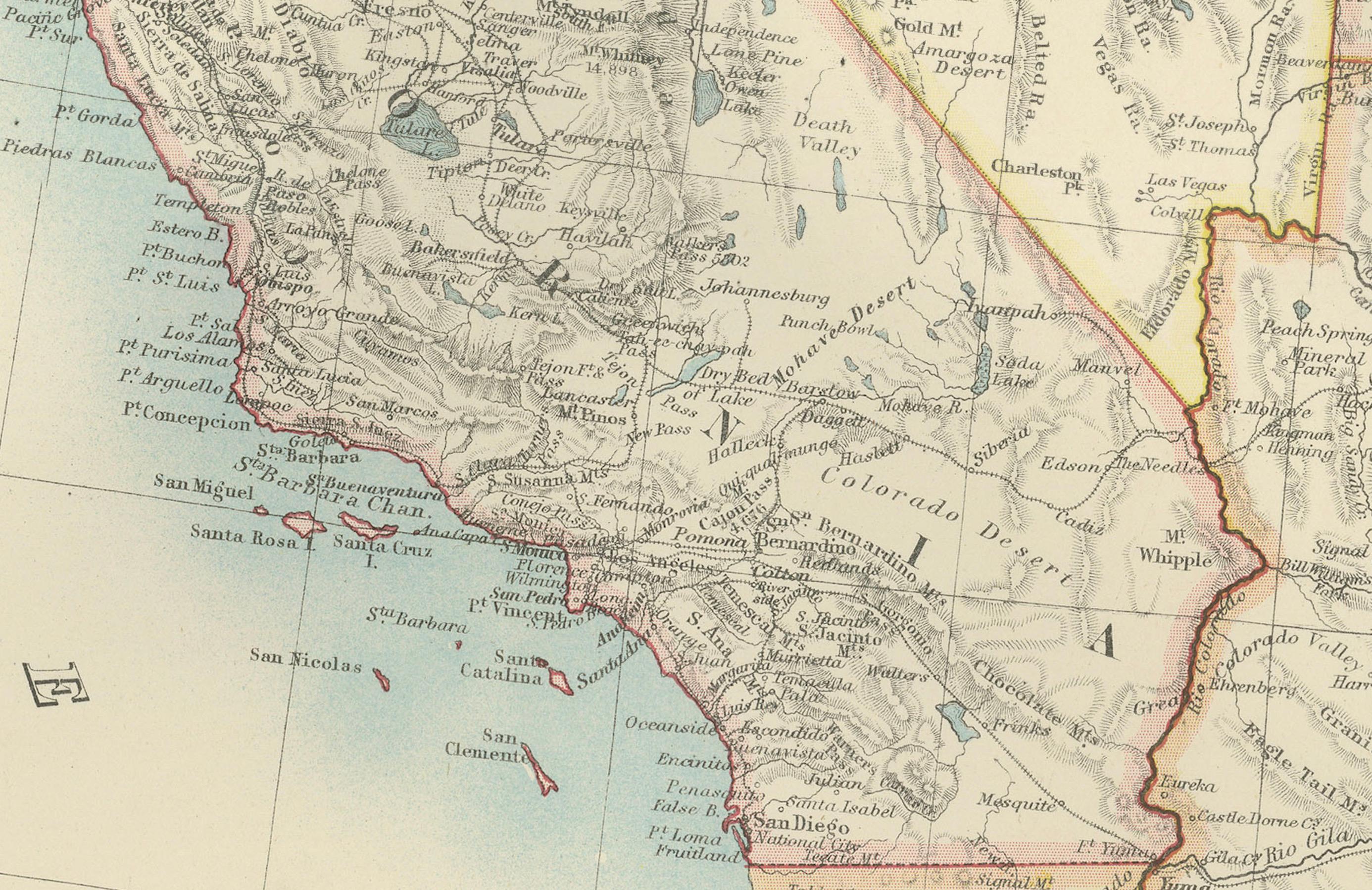 Carte de l'ouest des États-Unis 1903 - Chemins de fer, frontières des États et terrain en vente 3