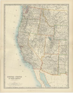 Map of Western United States 1903 – Railroads, State Borders, and Terrain