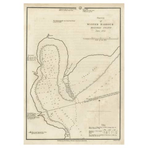 Map of Winter Harbour on Melville Island, Australia by Parry's Expedition, 1821