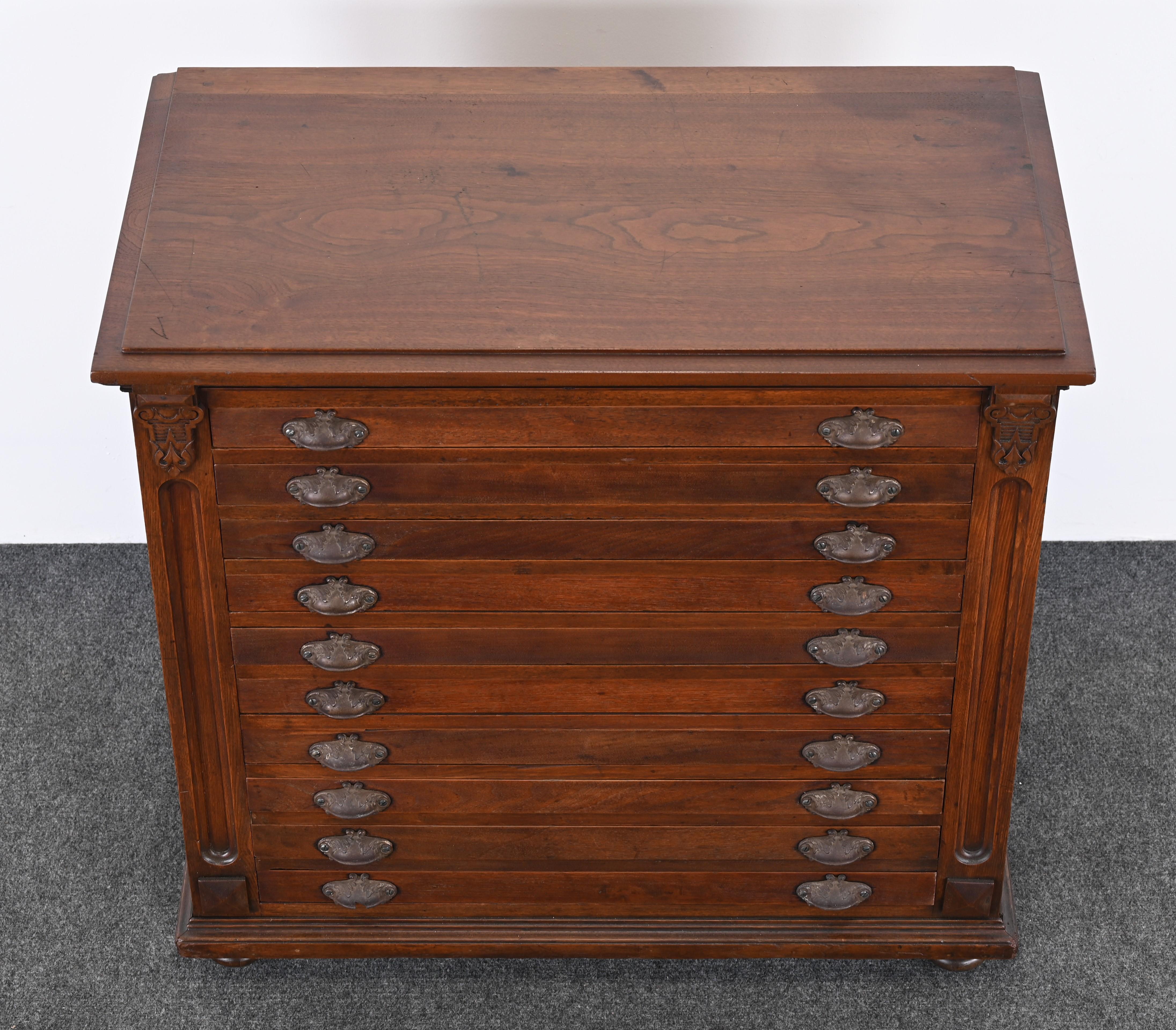 Map or Print Cabinet, 19th Century In Good Condition In Hamburg, PA