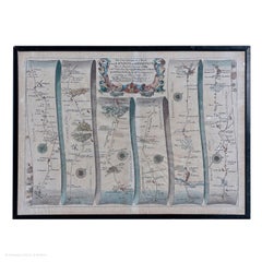 Map Road Strip Britannia Sheet 2 John Ogilby London Aberistwith Islip Bramyard
