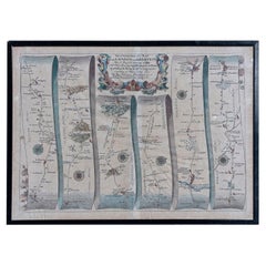 Antique Map Road Strip Britannia Sheet 2 John Ogilby London Aberistwith Islip Bramyard 
