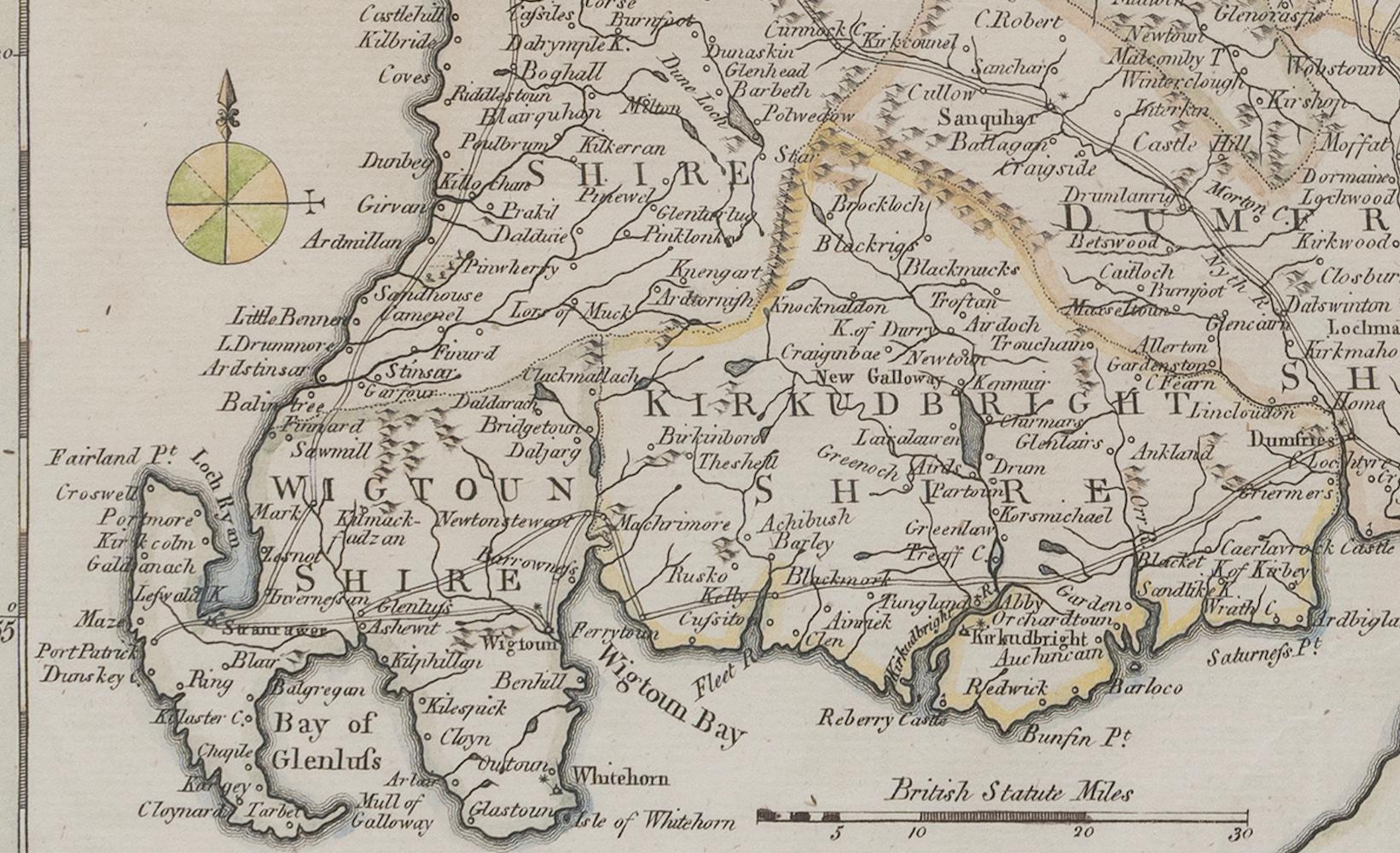 Carte du sud de l'Écosse de Thomas Conder Alex Hogg, 1795 Bon état - En vente à BUNGAY, SUFFOLK