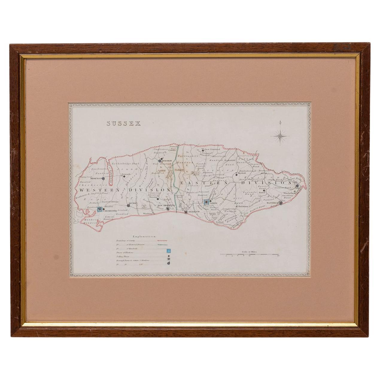 Map Sussex For Sale