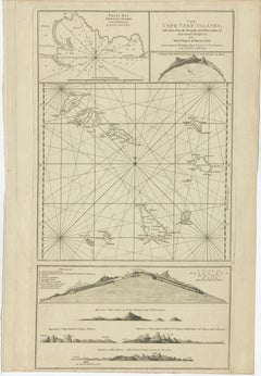 Map & Views of the Cape Verde Islands, in the Atlantic Ocean, West-Africa, 1775