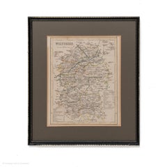 Map Wiltshire Joshua Archer Pentonville London framed 35cm 14" high