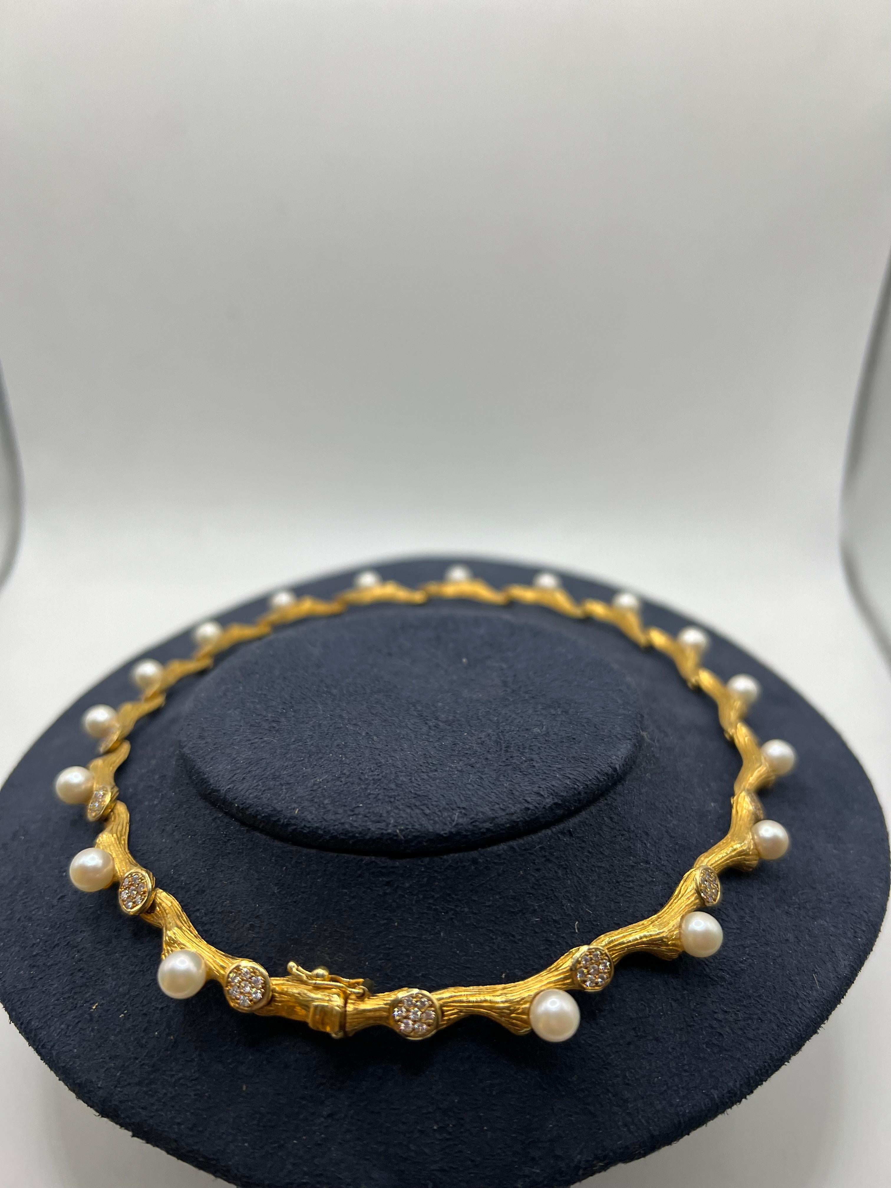 Mapamenos Natepas 18K Perlenkette & Diamant Halskette 3