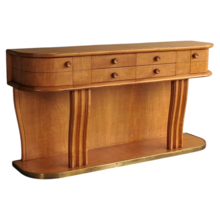 Maple and Brass Console / Sideboard