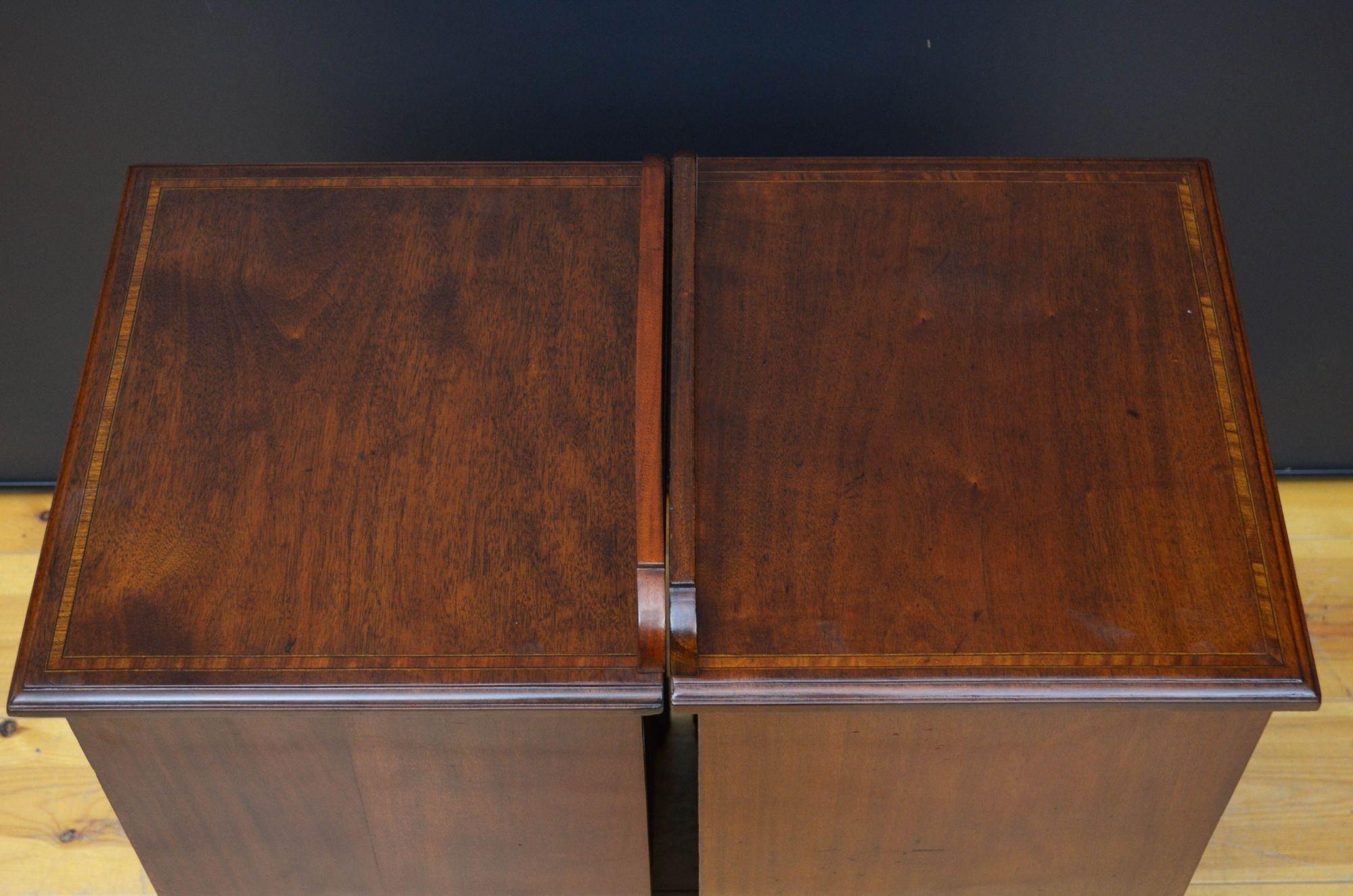 20th Century Maple and Co Bedside Cabinets in Mahogany