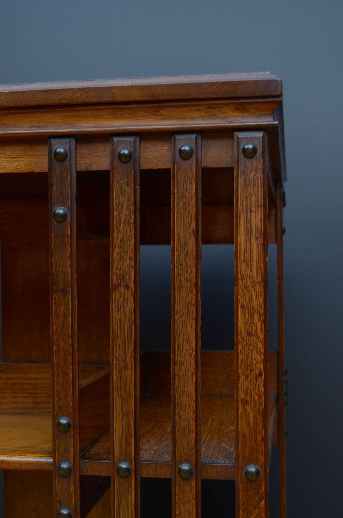 Maple and Co Oak Revolving Bookcases For Sale 2