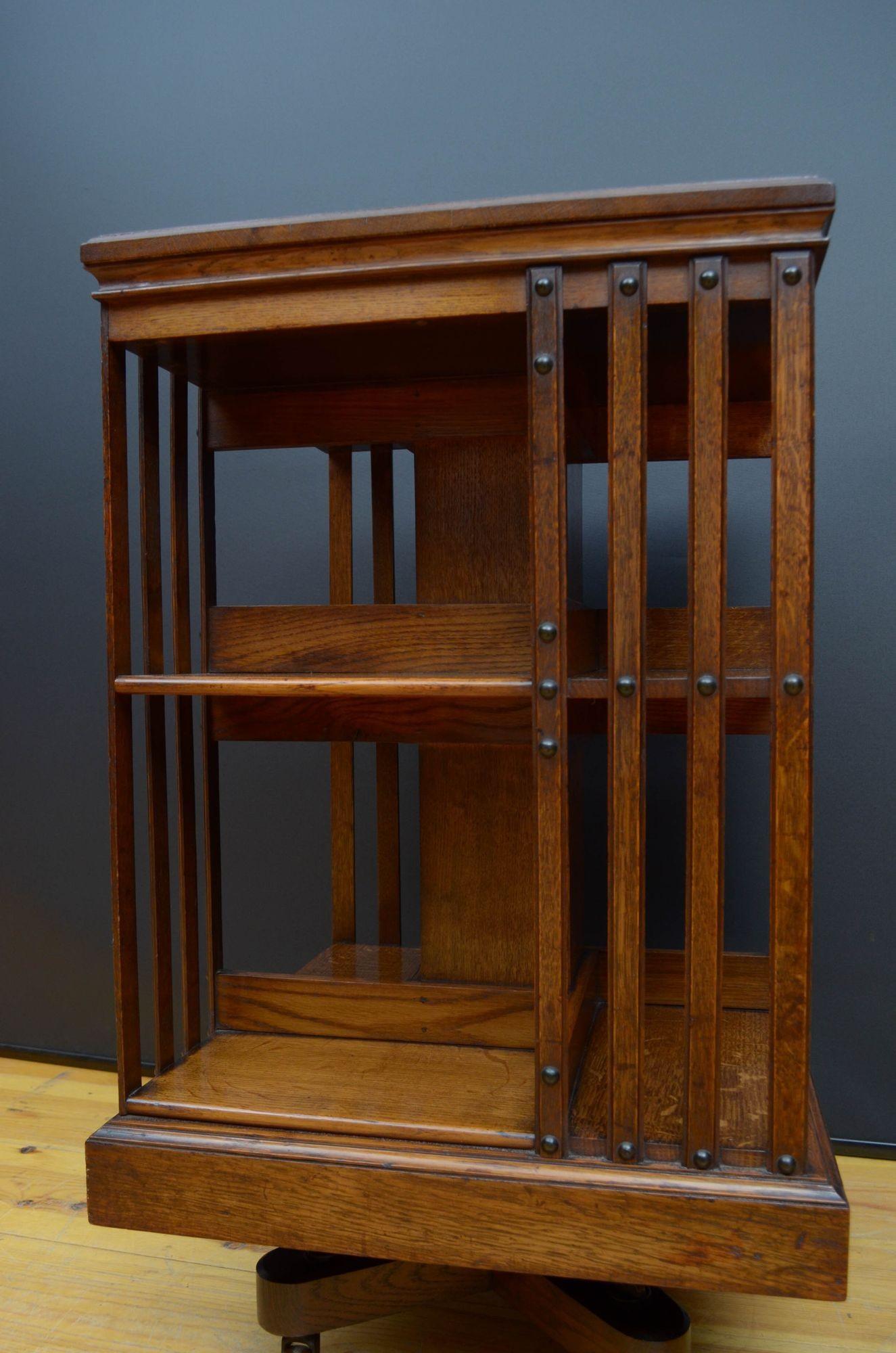 Maple and Co Oak Revolving Bookcases For Sale 3