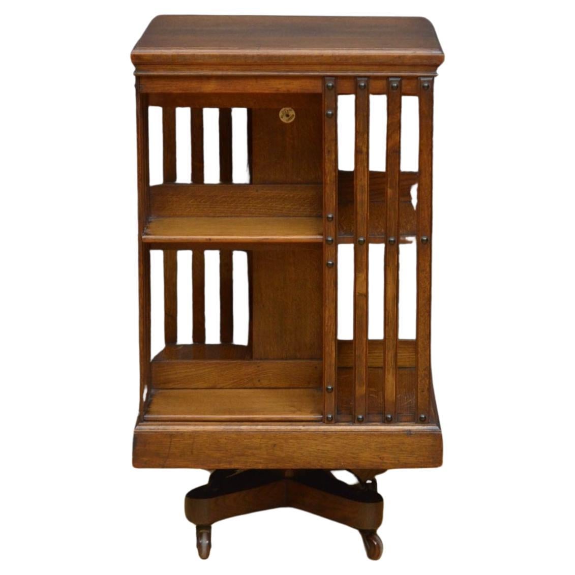 Maple and Co Oak Revolving Bookcases For Sale