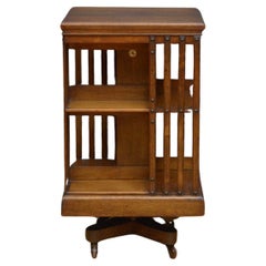 Used Maple and Co Oak Revolving Bookcases