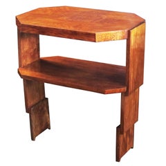 Antique Maple and Fruitwood Parquetry Side Table by Louis Majorelle