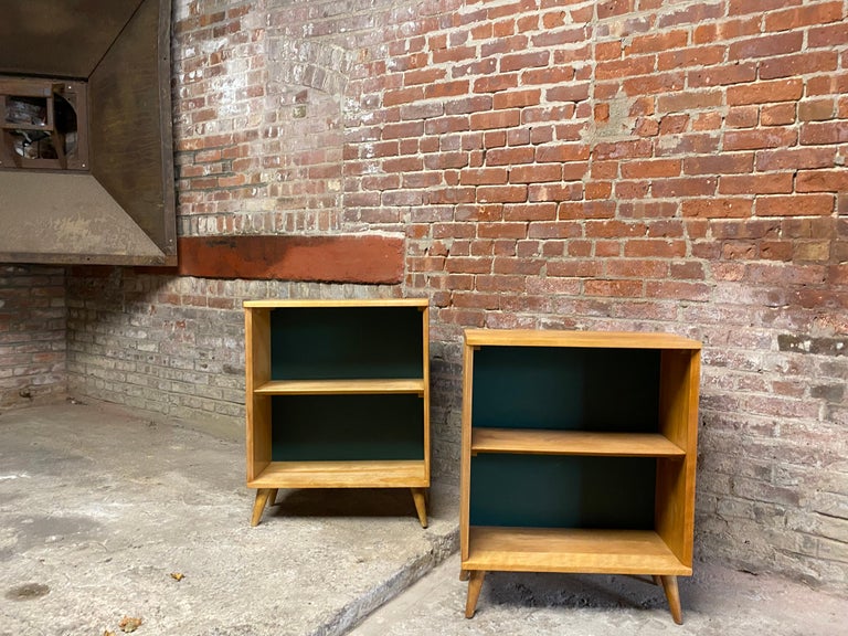 American Maple and Masonite Bookcases, a Pair